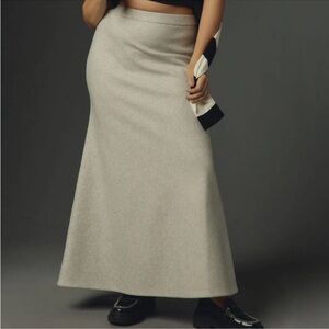 NWT Mare Mare By Anthropologie Gray Grey Wool Blend Puddle Maxi Flare Skirt 3X